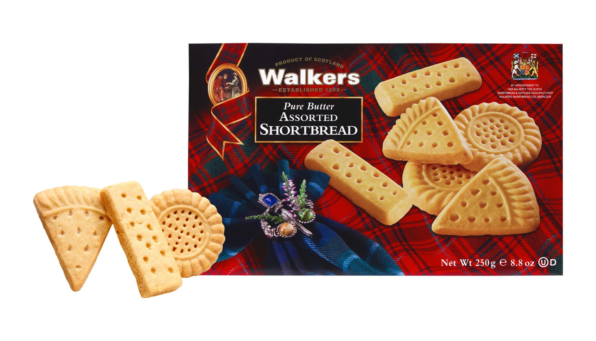 Walker's Shortbread Assorted Shortbread Cookies, Pure Butter Shortbread Cookies, 8.8 Oz Box