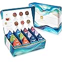 Teabloom Wellness Tea Collection - Fruit & Herbal Assortment with 12 Plant-Based Pyramid Sachets, Organic Ingredients, Elegant Presentation Box