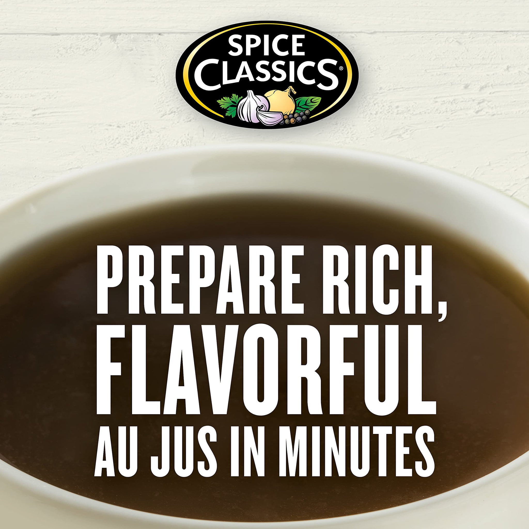 Spice Classics Au Jus Mix, 6 lb - One 6 Pound Container of Au Jus Gravy Mix, Best for Bulk Preparation, Use to Heighten Flavor of Ribs, French Dip
