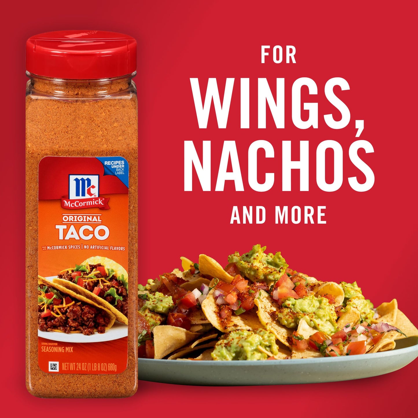 McCormick Taco Seasoning Mix, Original, No MSG Added, No Dairy Ingredients, No Artificial Flavors, For Tacos, Nachos, Fajitas and More, 24 oz