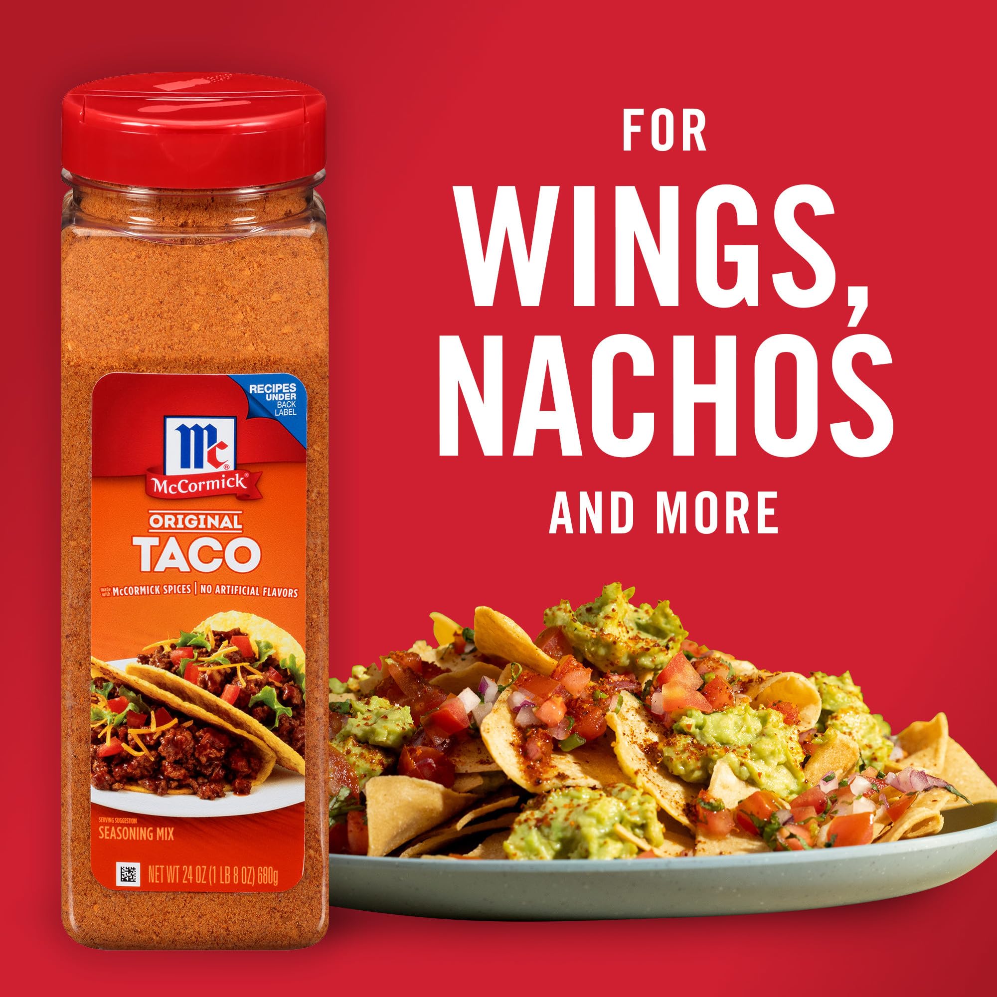 McCormick Taco Seasoning Mix, Original, No MSG Added, No Dairy Ingredients, No Artificial Flavors, For Tacos, Nachos, Fajitas and More, 24 oz