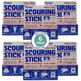 6-Pack PUMIE HDW Scouring Stick for Toilet Bowl Cleaning, Cleans Toilet Bowl Hard Water Rings, Buildups, Rust & Tough Stains, Perfect Pumice Stone