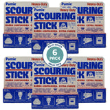 6-Pack PUMIE HDW Scouring Stick for Toilet Bowl Cleaning, Cleans Toilet Bowl Hard Water Rings, Buildups, Rust & Tough Stains, Perfect Pumice Stone
