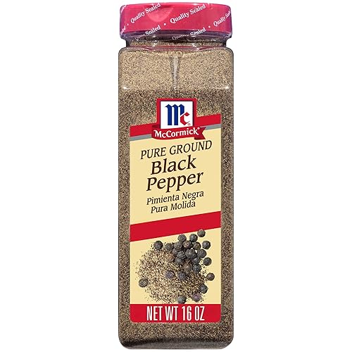 McCormick Black Pepper, Pure Ground, Non GMO, Hand-Harvested, Enjoy Distinctive Pepper Flavor While Cooking & Tableside, 16 oz