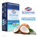 Clorox Scentiva Fabric Softener Dryer Sheets, Pacific Breeze & Coconut Scent - Wrinkle Reducing Scented Softening Laundry Dryer Sheets for Great