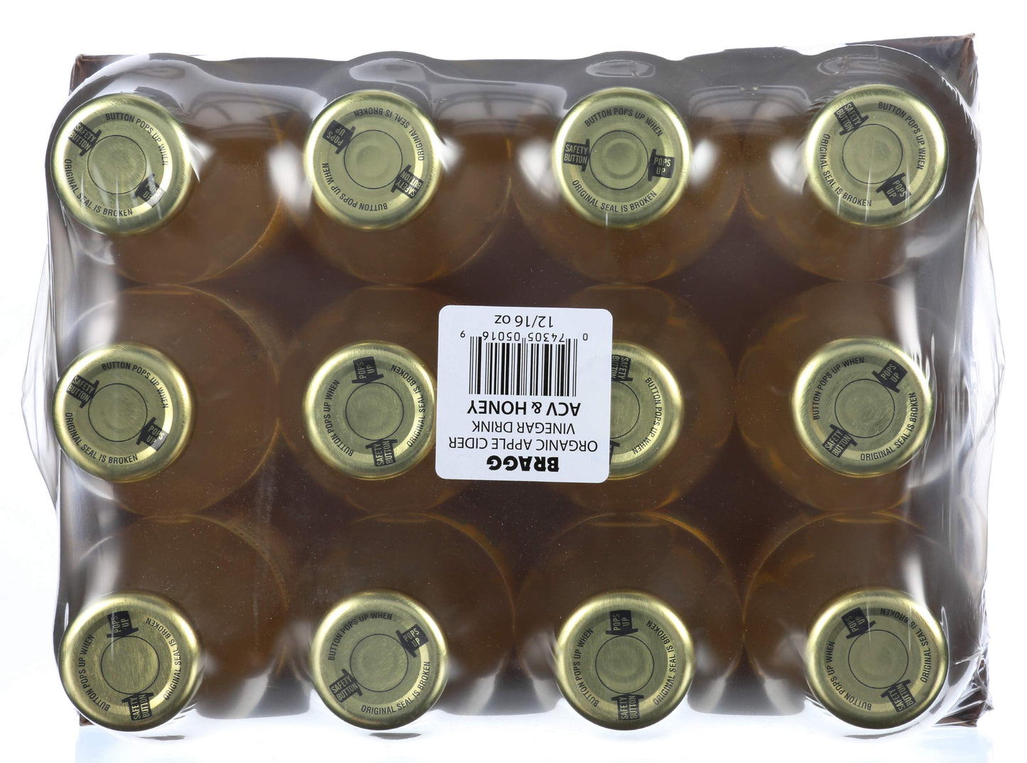 Bragg Organic Apple Cider Vinegar Drink, Apple Cider Vinegar & Honey, 16 Ounce (Pack of 12)