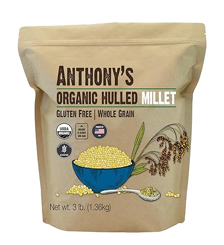 Anthony's Organic Hulled Millet, 3 lb, Gluten Free, Grown in the USA