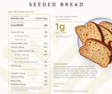Hero Seeded Bread - Delicious Bread with 1g Net Carb, 0g Sugar, 60 Calories, 12g Fiber per Slice | Tastes Like Regular Bread | Low Carb & Keto