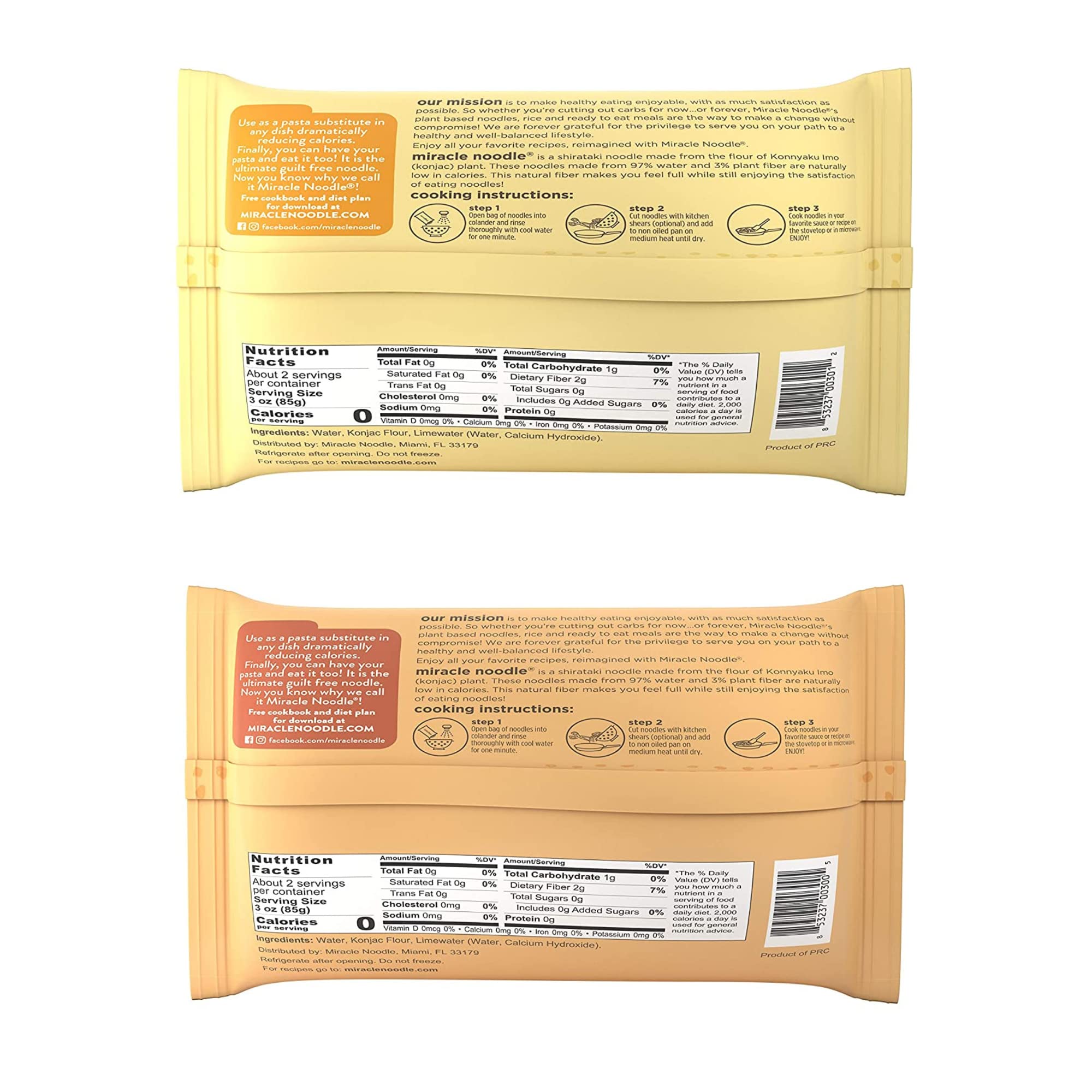 Miracle Noodle Variety Pack (Pack of 6), Angel Hair, Fettuccine, Plant Based Shirataki Konjac Noodles, 5 Calories, 1g Net Carbs Per Serving, Keto