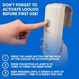 LooLoo Touch-Free Toilet Freshener Fragrance Refills- Natural Essential Oils - Holiday Toilet Smell Blocker, Bathroom, Air Freshener Spray
