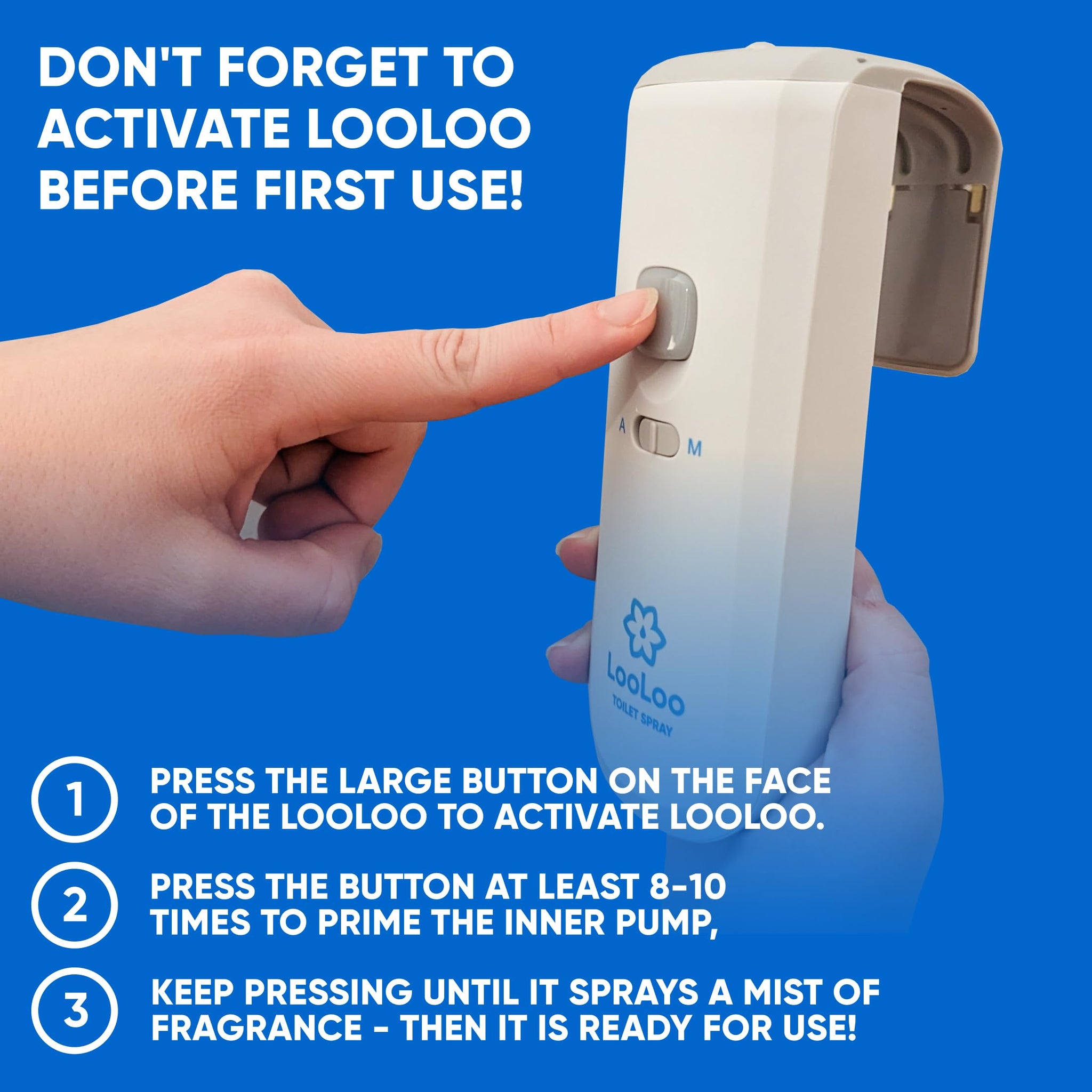 LooLoo Touch-Free Toilet Freshener Fragrance Refills- Natural Essential Oils - Holiday Toilet Smell Blocker, Bathroom, Air Freshener Spray