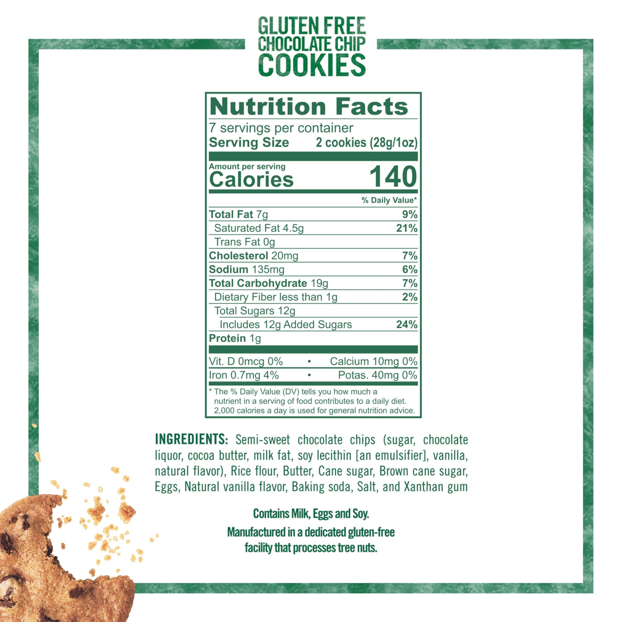 Tate's Bake Shop Gluten Free Chocolate Chip Cookies, Gluten Free Cookies, 3-7 oz Bags