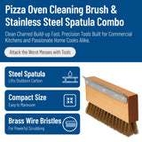 Carlisle Sparta Pizza Oven Brush with Scraper, Brass Wire Bristles, Stainless Steel Scraper, Brown, 8.5" x 4.25" x 1.5" (Pack of 12)