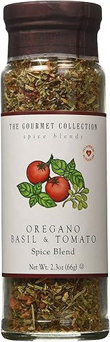 The Gourmet Collection Spice & Seasoning Blend Oregano Basil & Tomato Spice Blend Greek, Mediterranean, Italian Herb Seasoning Salt Free 156 Servings.