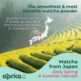 AprikaLife Matcha Powder from Japan, USDA and JAS Organic Matcha Green Tea Powder, No Sugar Added, Perfect for Matcha Latte, Japanese Green Tea