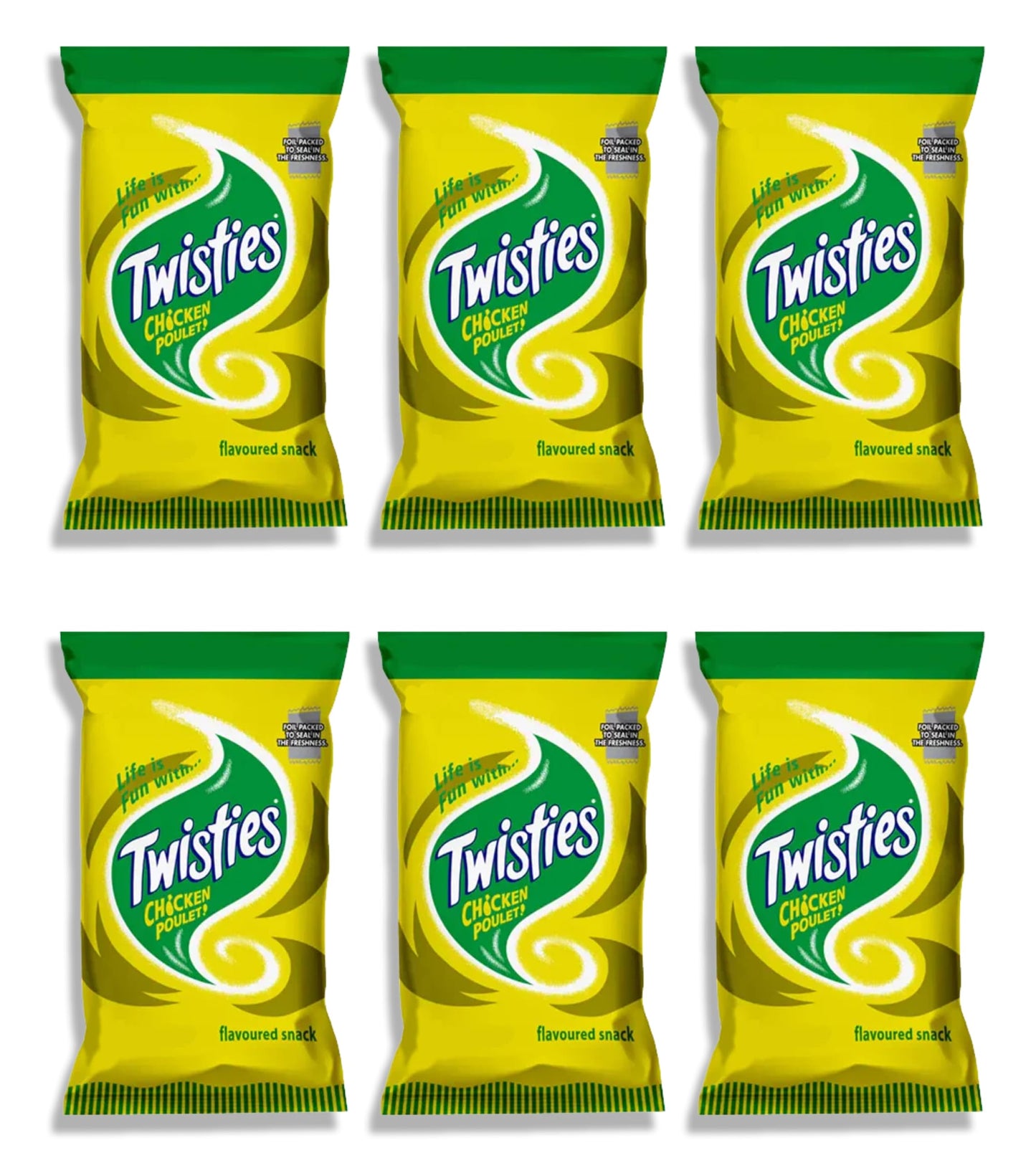 FIJI Twisties (Pack of 6 x 100g) Unique CHICKEN Poulet Flavor Snack, Crunchy Snacks From FIJI - FijiProducts.com