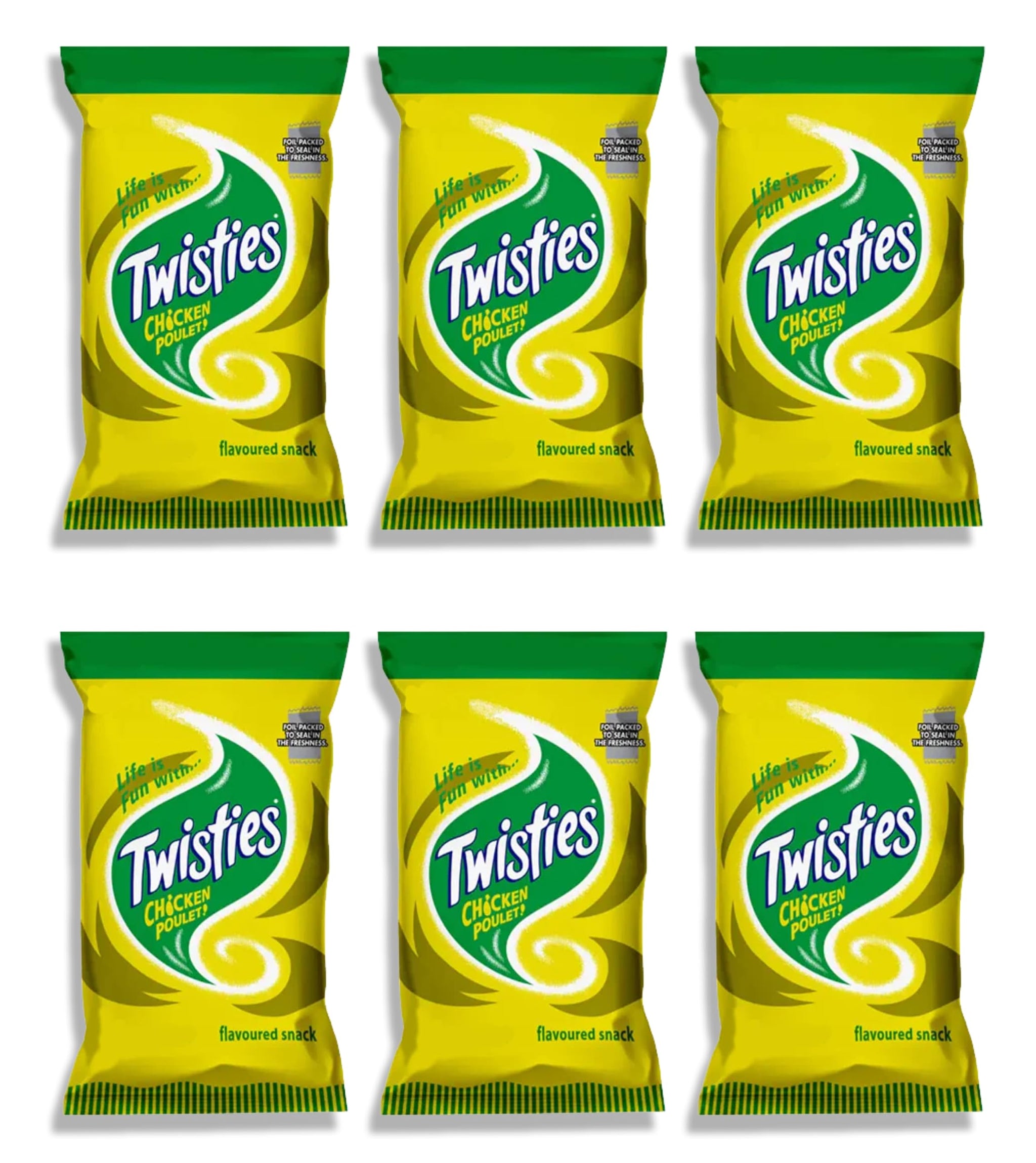 FIJI Twisties (Pack of 6 x 100g) Unique CHICKEN Poulet Flavor Snack, Crunchy Snacks From FIJI - FijiProducts.com