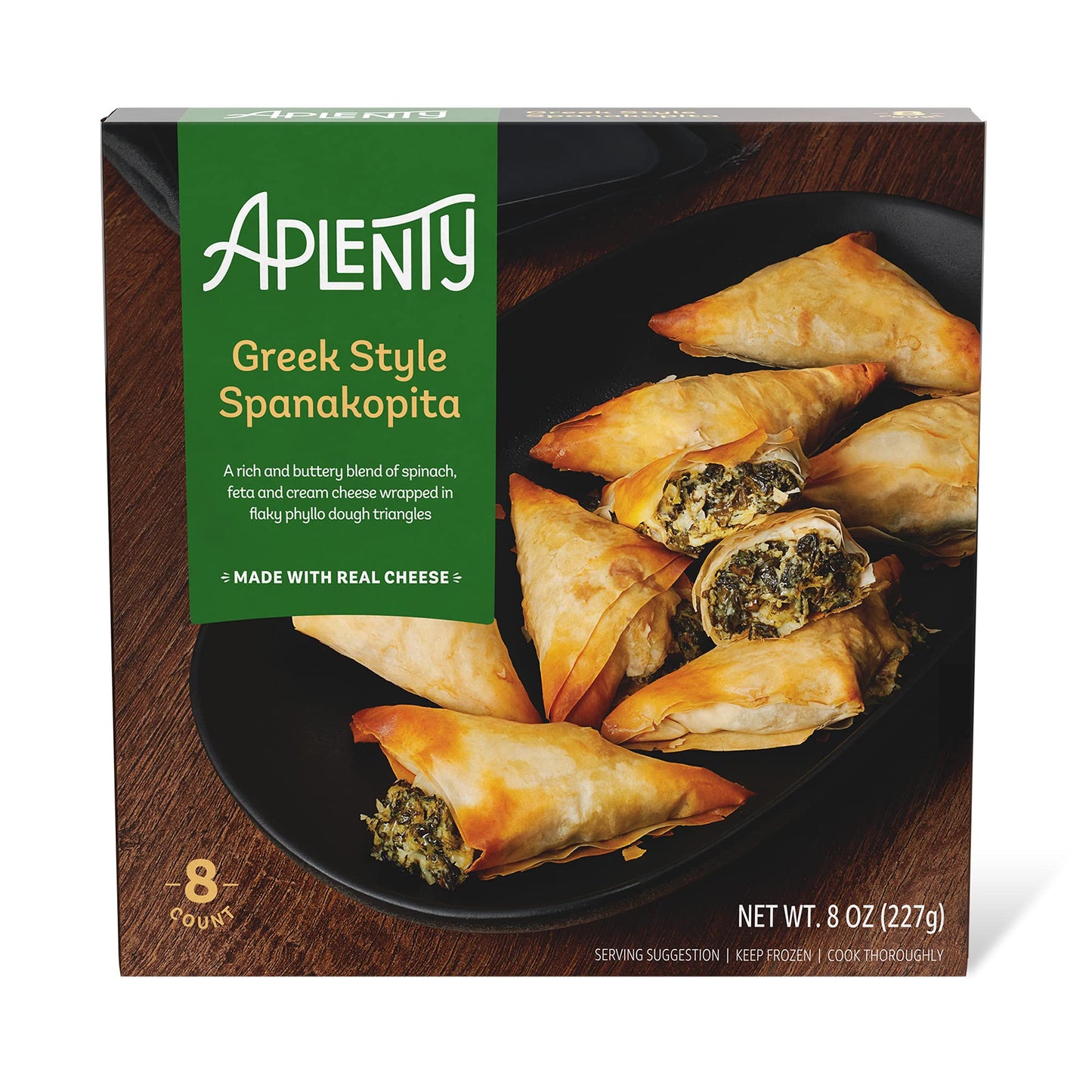 Amazon Brand - Aplenty, Greek Style Spanakopita, 8 oz (8 ct) (Frozen)