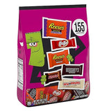 Hershey Assorted Chocolate Flavors Miniatures, Halloween Candy Bulk Bag, 46.17 oz (155 pieces)