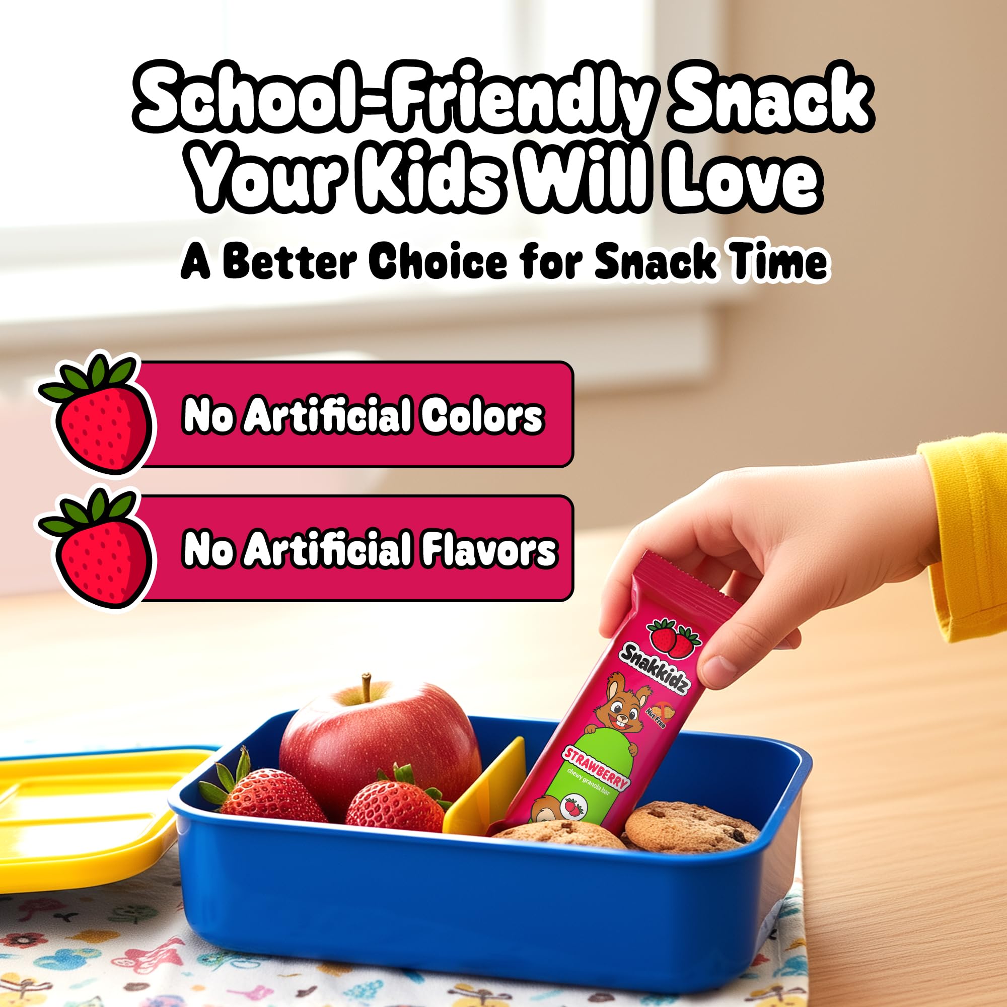 Snakkidz Organic Chewy Granola Bars for Kids, Allergen-Free, Nut-Free, Gluten-Free, Low Sugar Snack Bars Made with Avocado Oil, Individually Wrapped