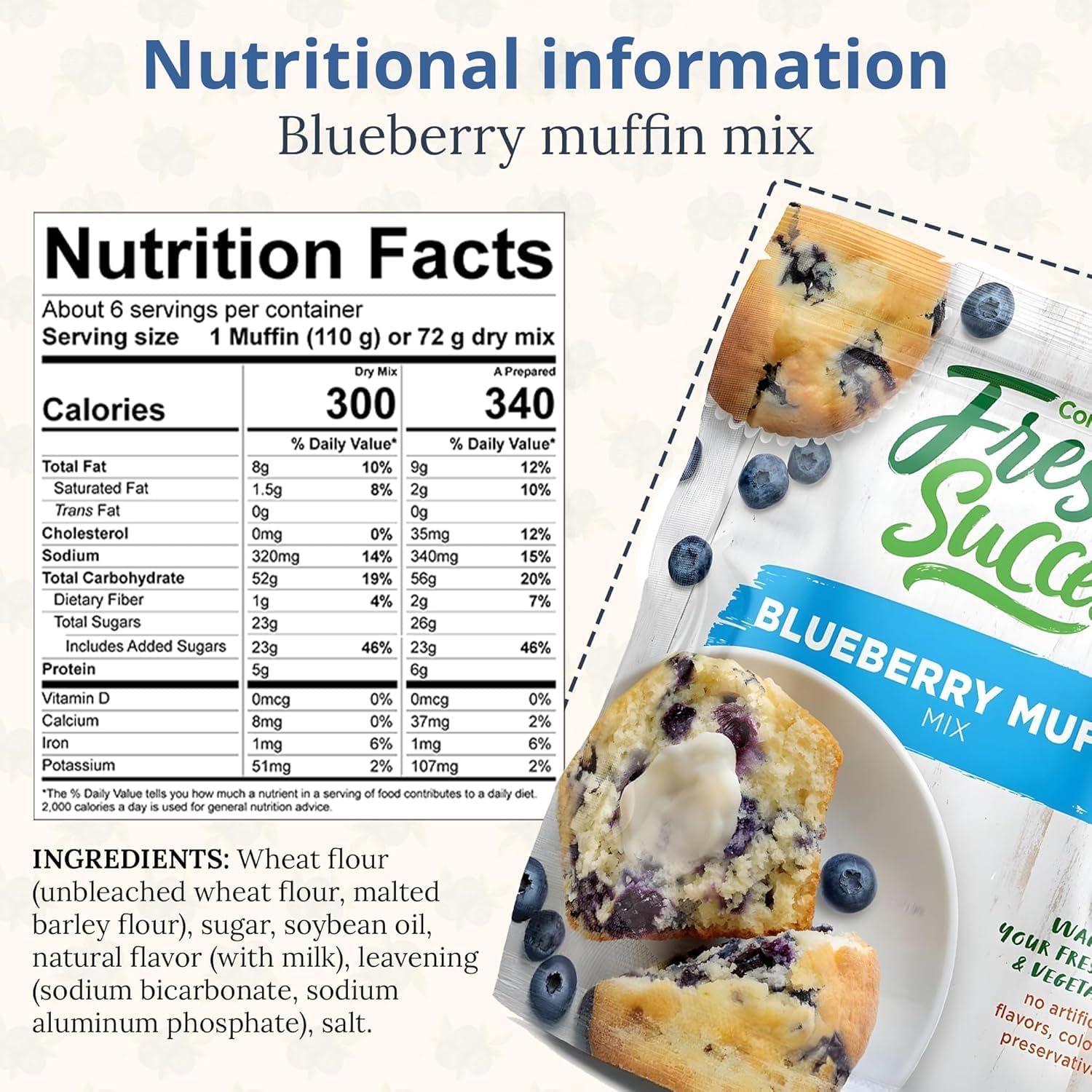 Concord BLUEBERRY Muffin Mix - 6 (SIX) 15oz Boxes
