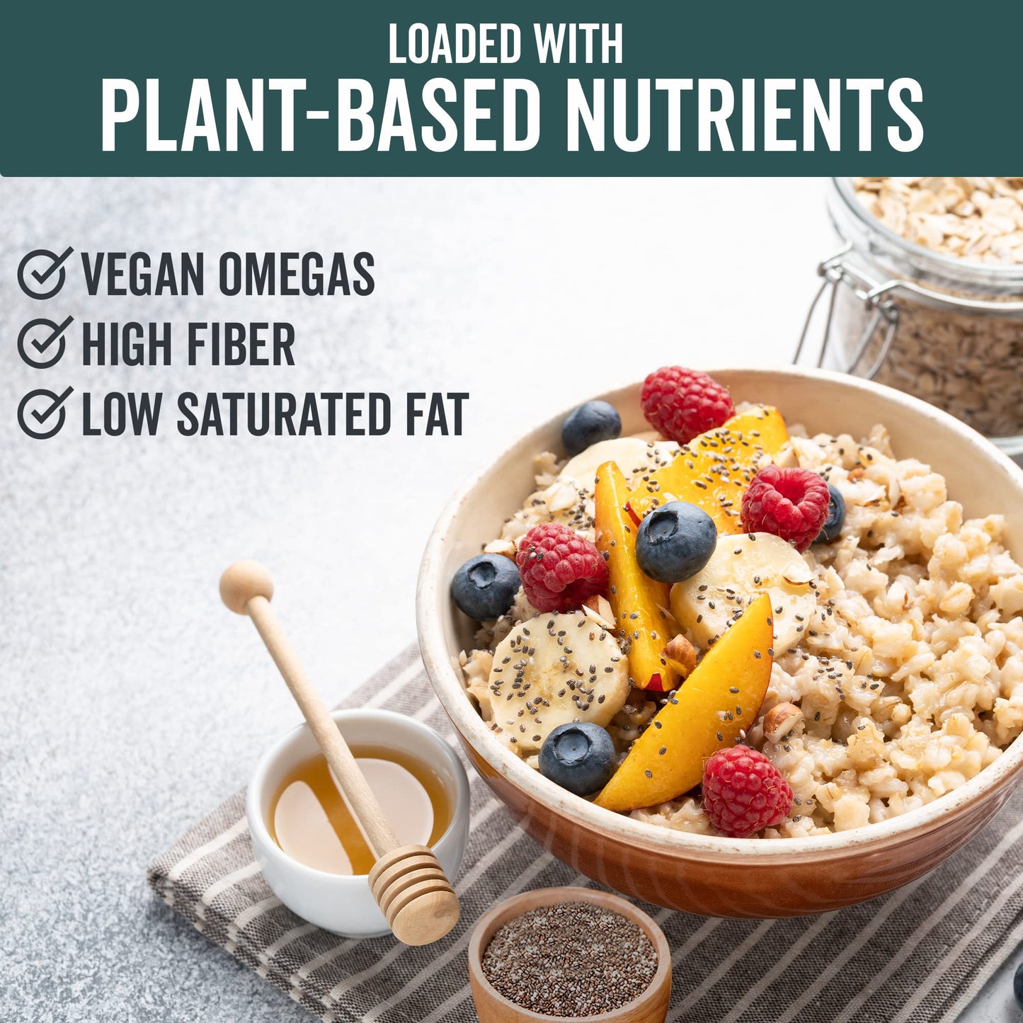 Viva Naturals Organic Chia Seeds, 2 lb, 32 Oz - Plant-Based Omega-3 and Vegan Protein, Gluten Free & Non-GMO, Perfect for Smoothies, Salads & Chia
