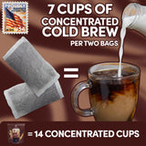 Sarasota Coffee 1905 Cold Brew Coffee Bags | Salted Caramel | Blonde-Medium Roast | Smooth & Low Acid | Ground Filter Packs | Cold Brew Kit Makes 14
