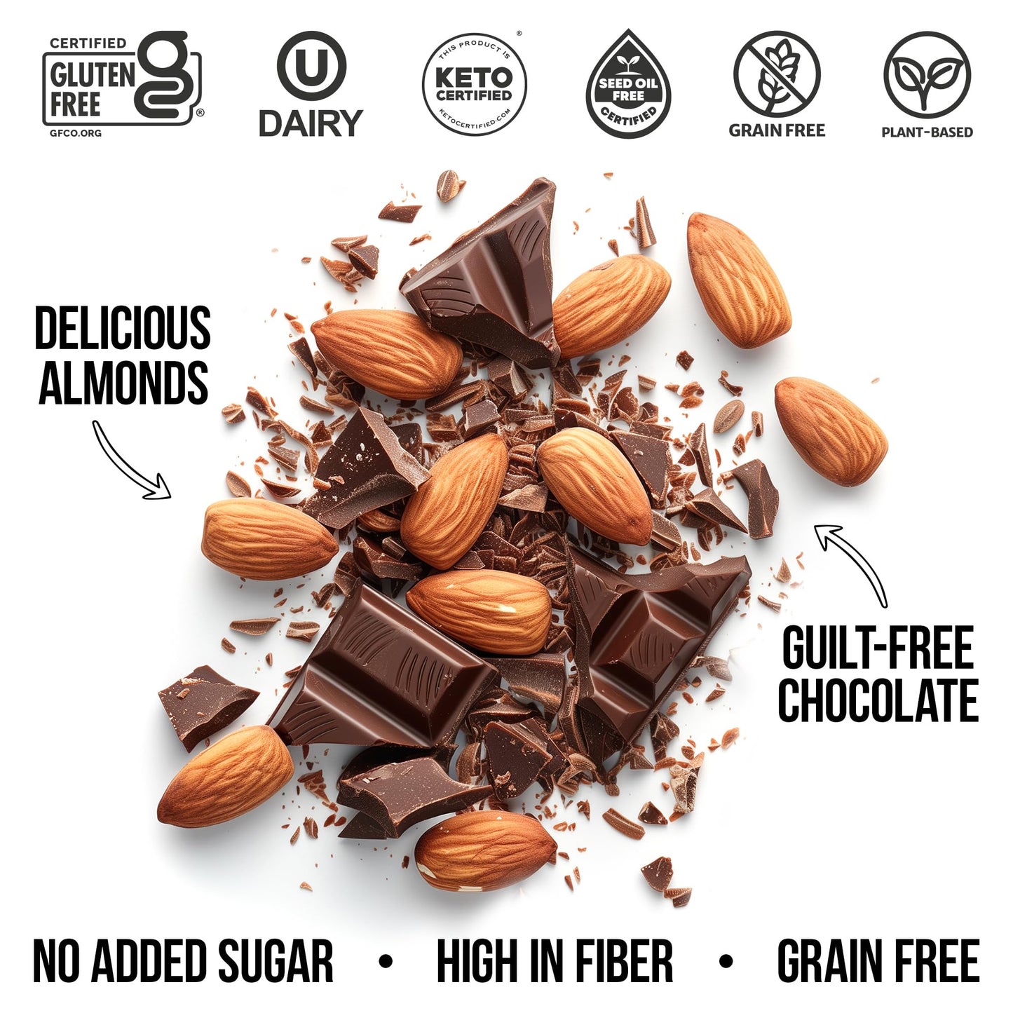 THE GRANOLA BAKERY TGB Chocolate Almonds | 1g Net Carb Keto Snack | Gluten Free Low Carb Candy Nuts, 10 Ounces (Pack of 24)