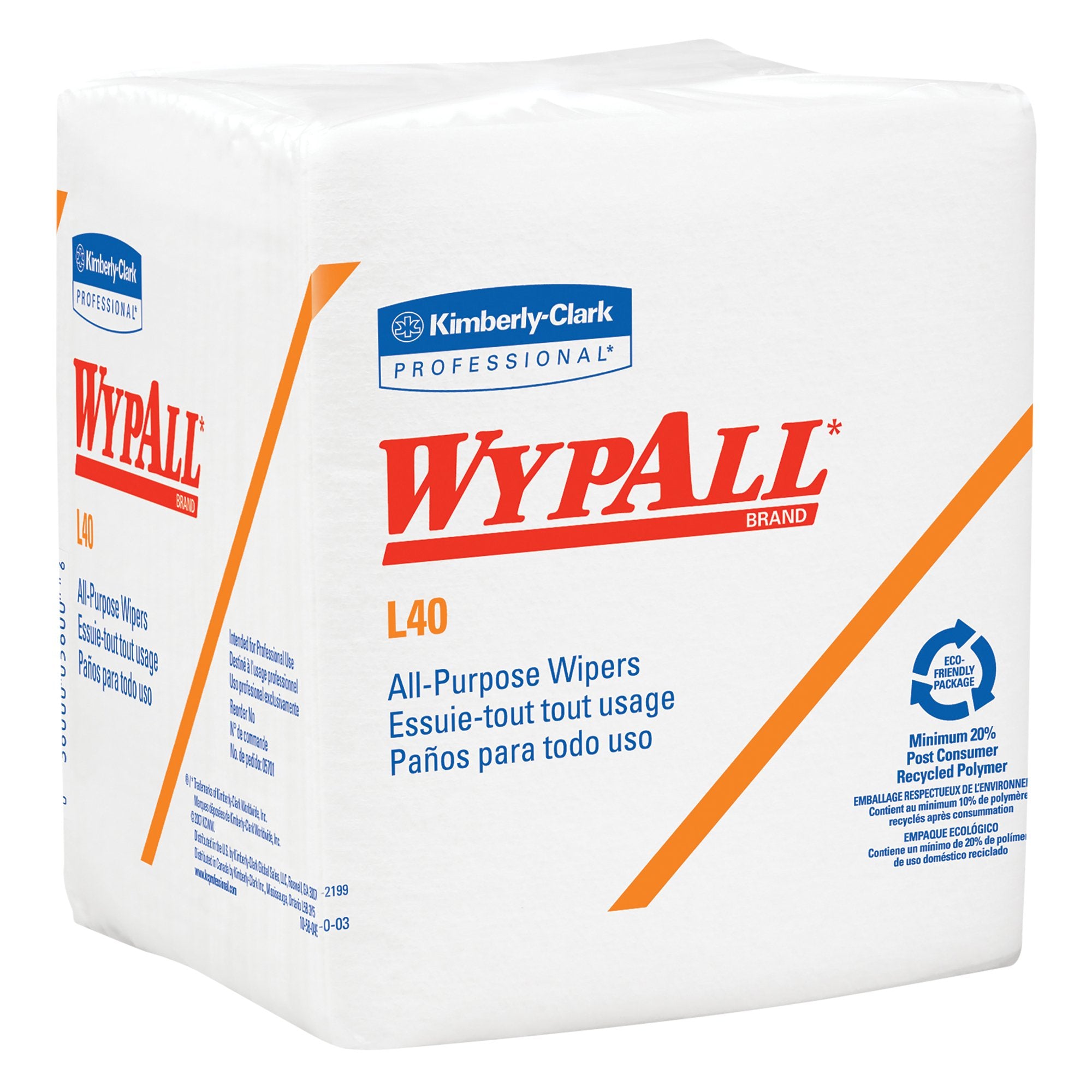 Kimberly-Clark WypAll L40 Disposable Cleaning and Drying Towels (05600), Limited Use Towels, White, 12 Packs per Case, 56 Sheets per Pack, 672 Sheets