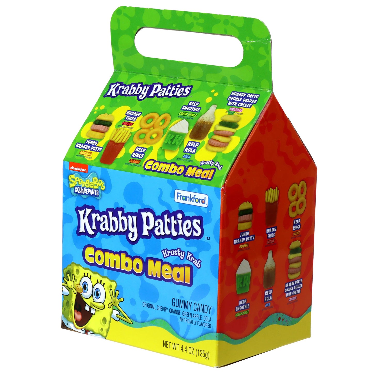 SpongeBob Squarepants Krabby Patties Gummy Candy Combo Meal, 6pk, Each Box Includes Individually wrapped Krabby Patty Burgers, 26.4oz Total