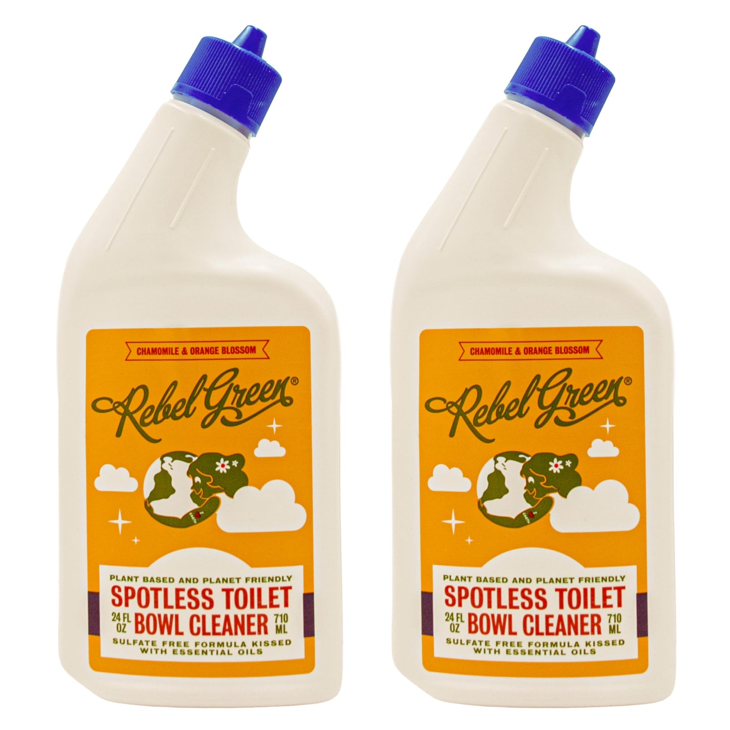 Rebel Green Spotless Toilet Bowl Cleaner - Natural, Plant-Based, Organic, Eco-Friendly, Non-Toxic Bathroom Cleaner, Chamomile Orange Blossom Scent
