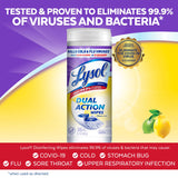 Lysol Dual Action, Disinfecting Wipes, Citrus, Blue 35Ct