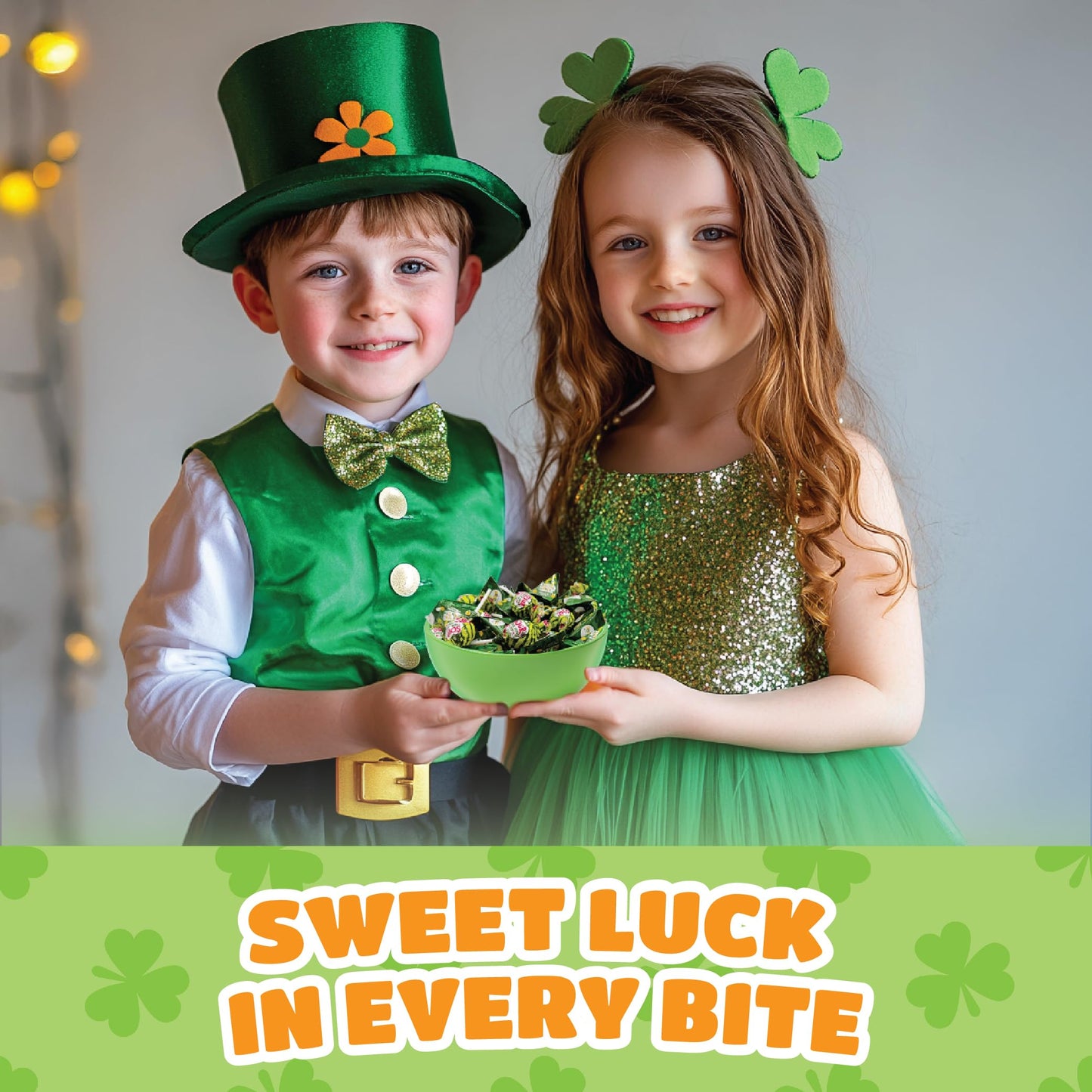St Patrick's Day Candy Mix - 4 Pound Bulk Pack - Sour Apple Popping Rocks and Gum-Filled Lollipops - Individually Wrapped Party Favors & Goodie Bags
