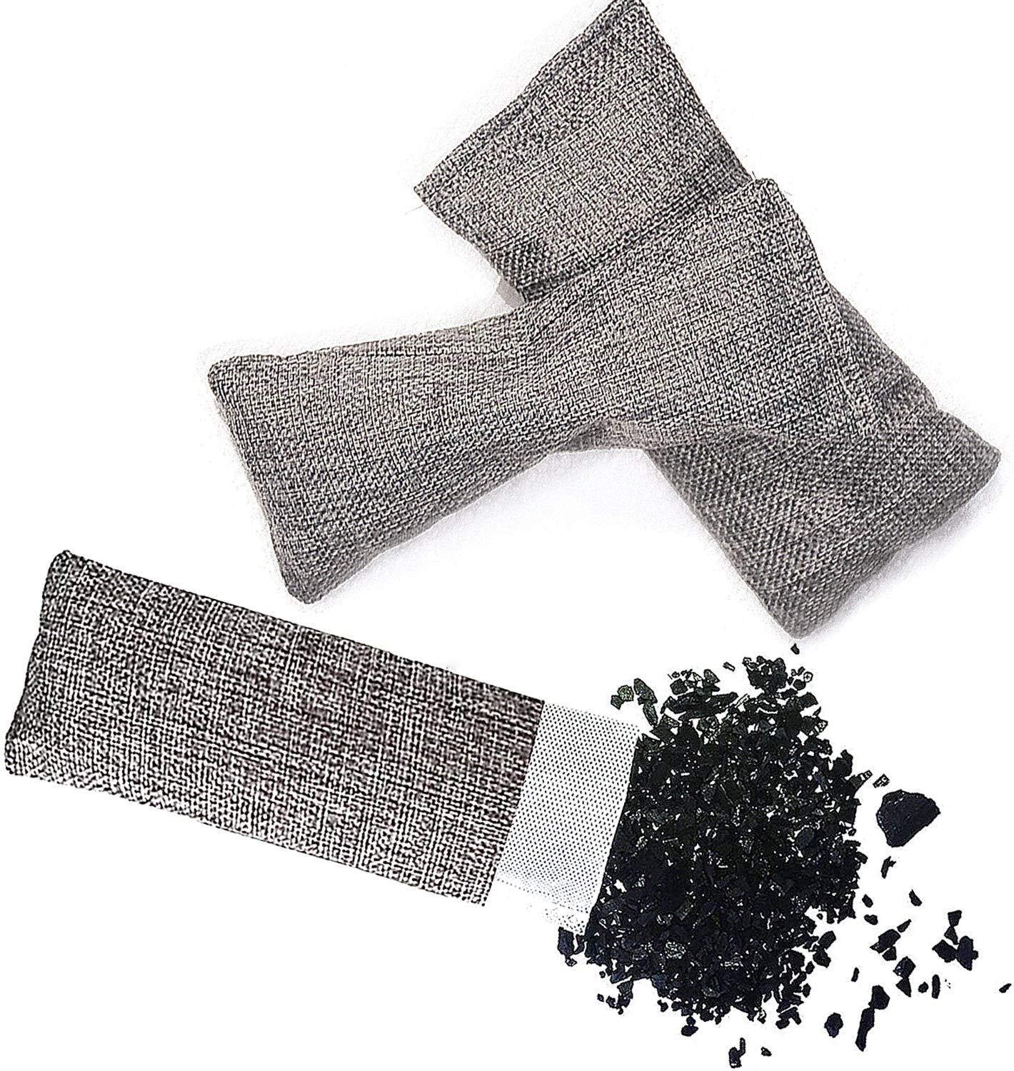 12 Packs Natural Air Purifying Bag, Shoe Deodorizer and Odor Eliminator, 100% Natural Activated Bamboo Charcoal Non-Toxic, (75g Each Pack)