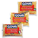 Goya Pasta for Soup Trio, Fidelini Pasta, Stars Enriched Macaroni Pasta, Shells Enriched Macaroni Pasta, Pasta Variety Pack, Soup Pasta Sampler, 7oz