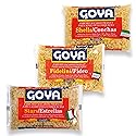 Goya Pasta for Soup Trio, Fidelini Pasta, Stars Enriched Macaroni Pasta, Shells Enriched Macaroni Pasta, Pasta Variety Pack, Soup Pasta Sampler, 7oz