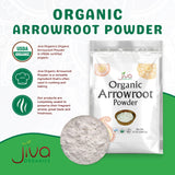 Jiva Organics Organic Arrowroot Flour (Powder) 8 Ounce Bag - Raw, Non-GMO, Gluten Free