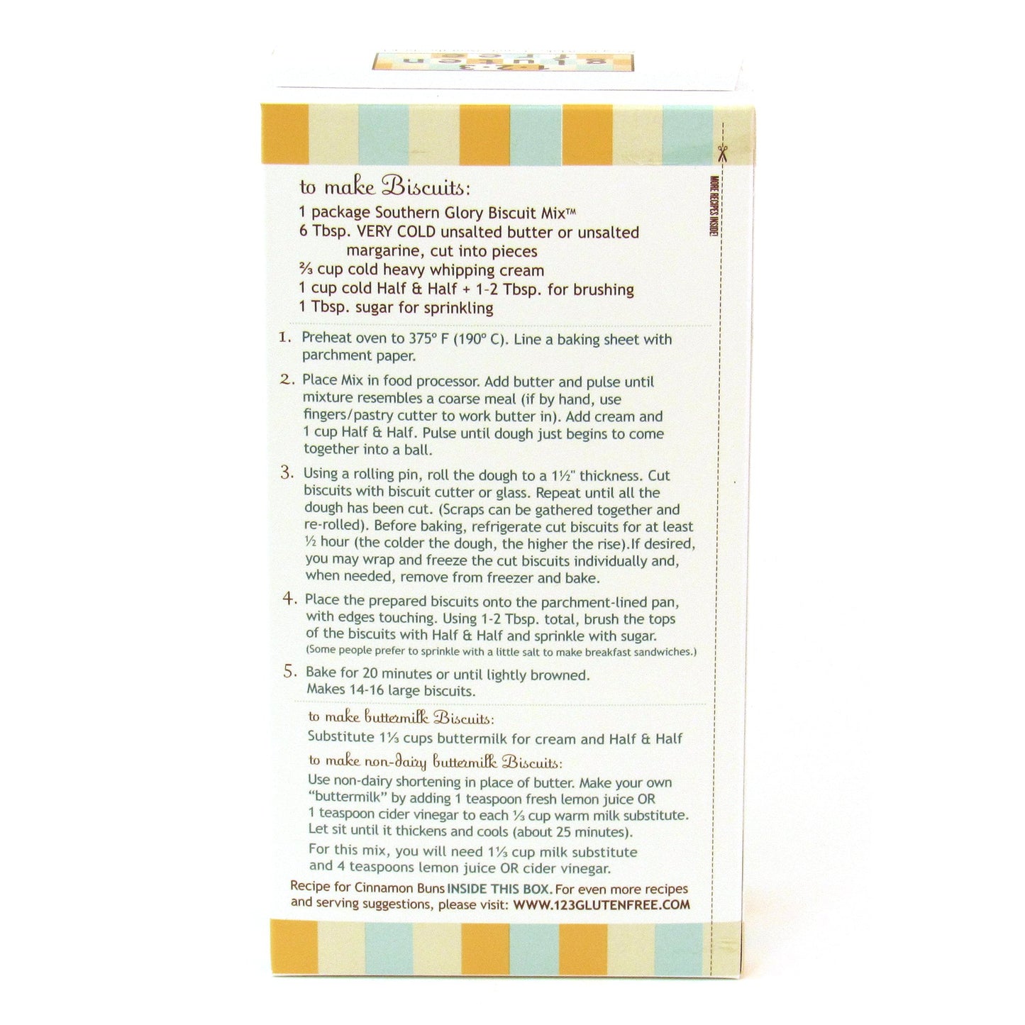 123 Gluten Free Southern Glory Biscuit Mix, 17.76-ounce Boxes (Pack of 6)