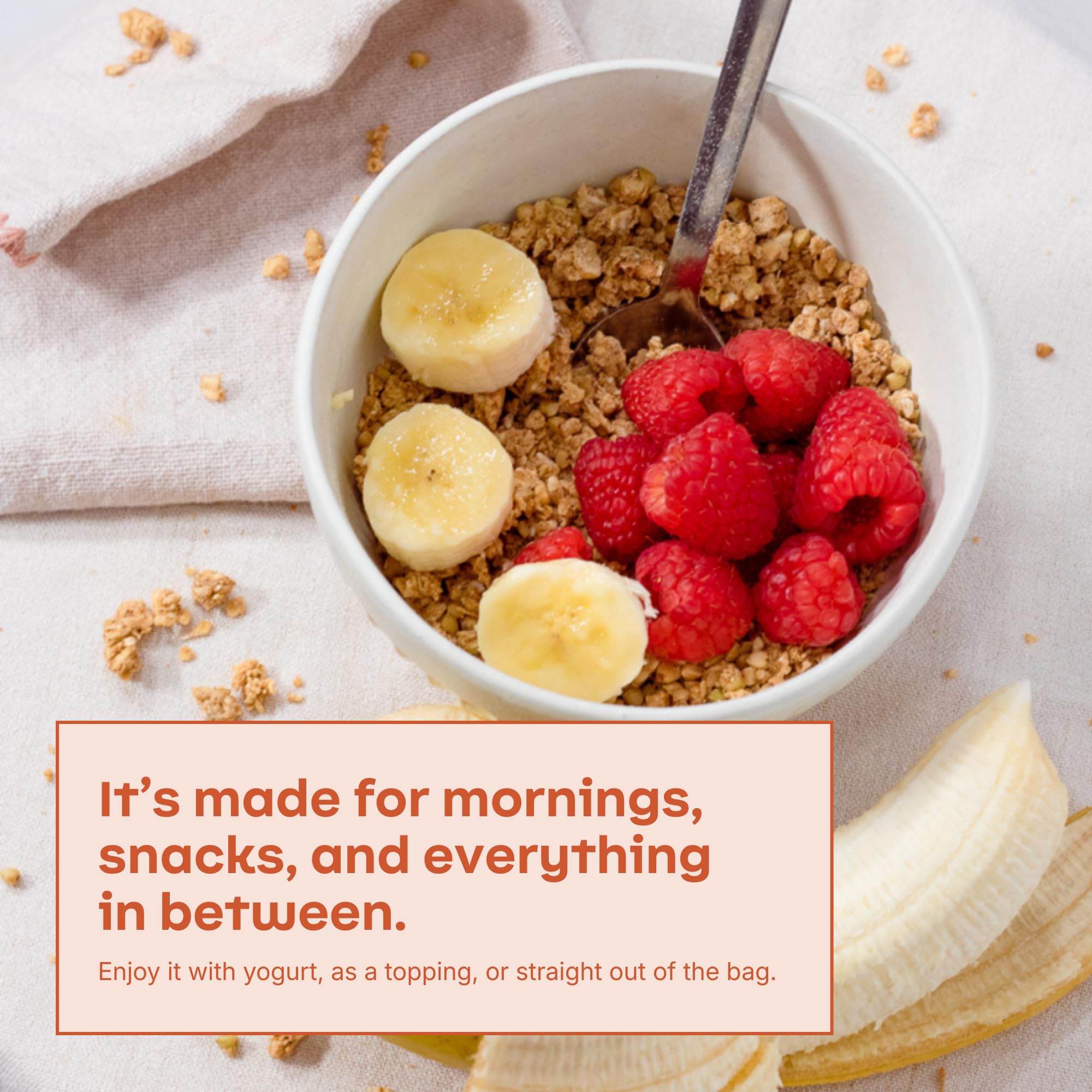 Rooted Living Sunbutter Granola, 8 Oz, Organic Rolled Oats and Sweetened with Maple Syrup, Healthy Vegan Snack, Topping, or Breakfast, Plant Based