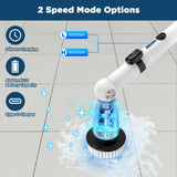 EcoGecko Electric Spin Scrubber, Bathroom Cleaner, Power Shower Cleaning Brush with Extendable Handle & 4 Brush Heads, Dual Speed & USB-C Charging