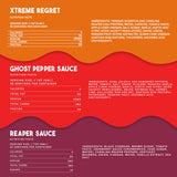 Elijah's Xtreme Trio Hottest Hot Sauce Variety Pack Includes Xtreme Regret Carolina Reaper Hot Sauce, Ghost Pepper Sauce & Sweet Reaper Hot Sauces