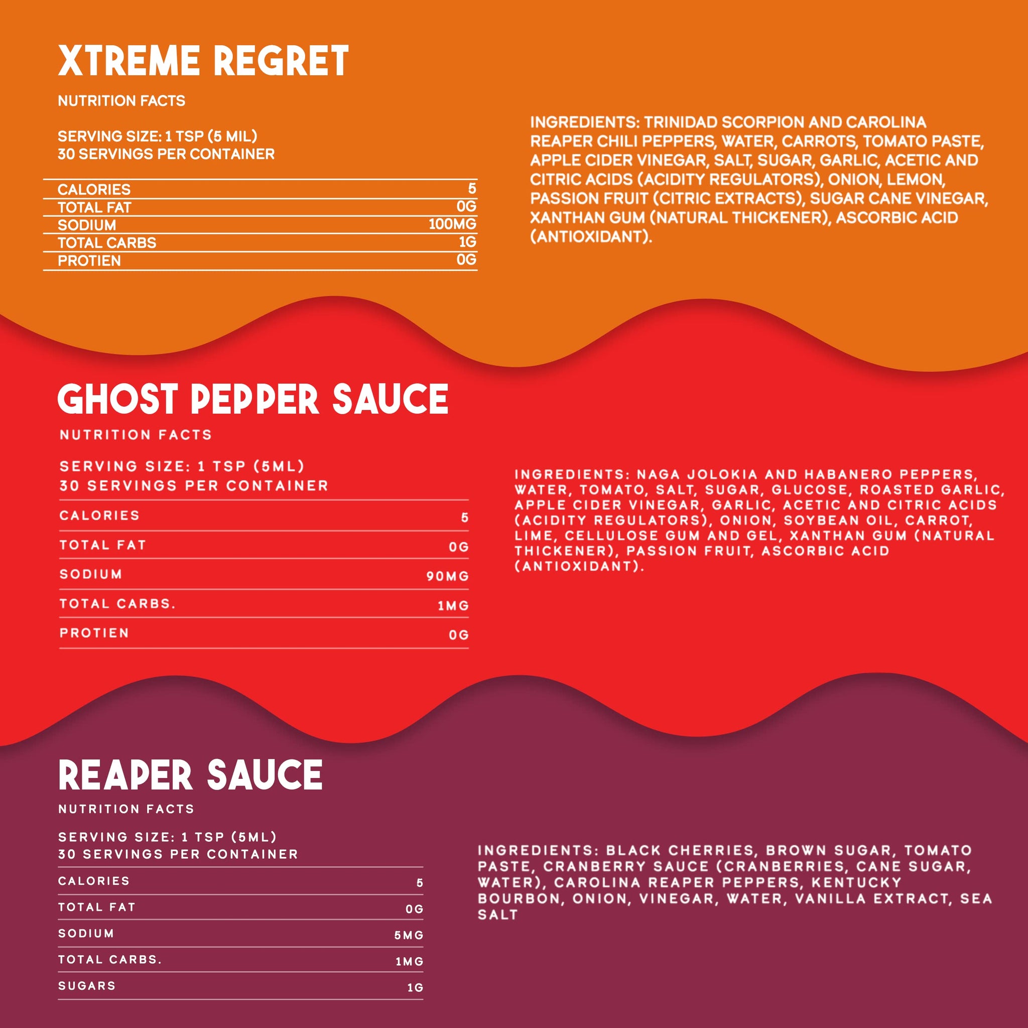 Elijah's Xtreme Trio Hottest Hot Sauce Variety Pack Includes Xtreme Regret Carolina Reaper Hot Sauce, Ghost Pepper Sauce & Sweet Reaper Hot Sauces