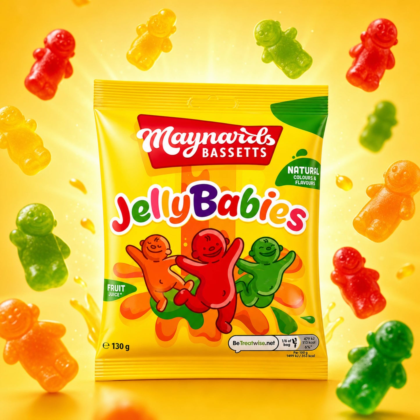 Maynards Bassetts Jelly Babies Sweets 130g (4 Pack)