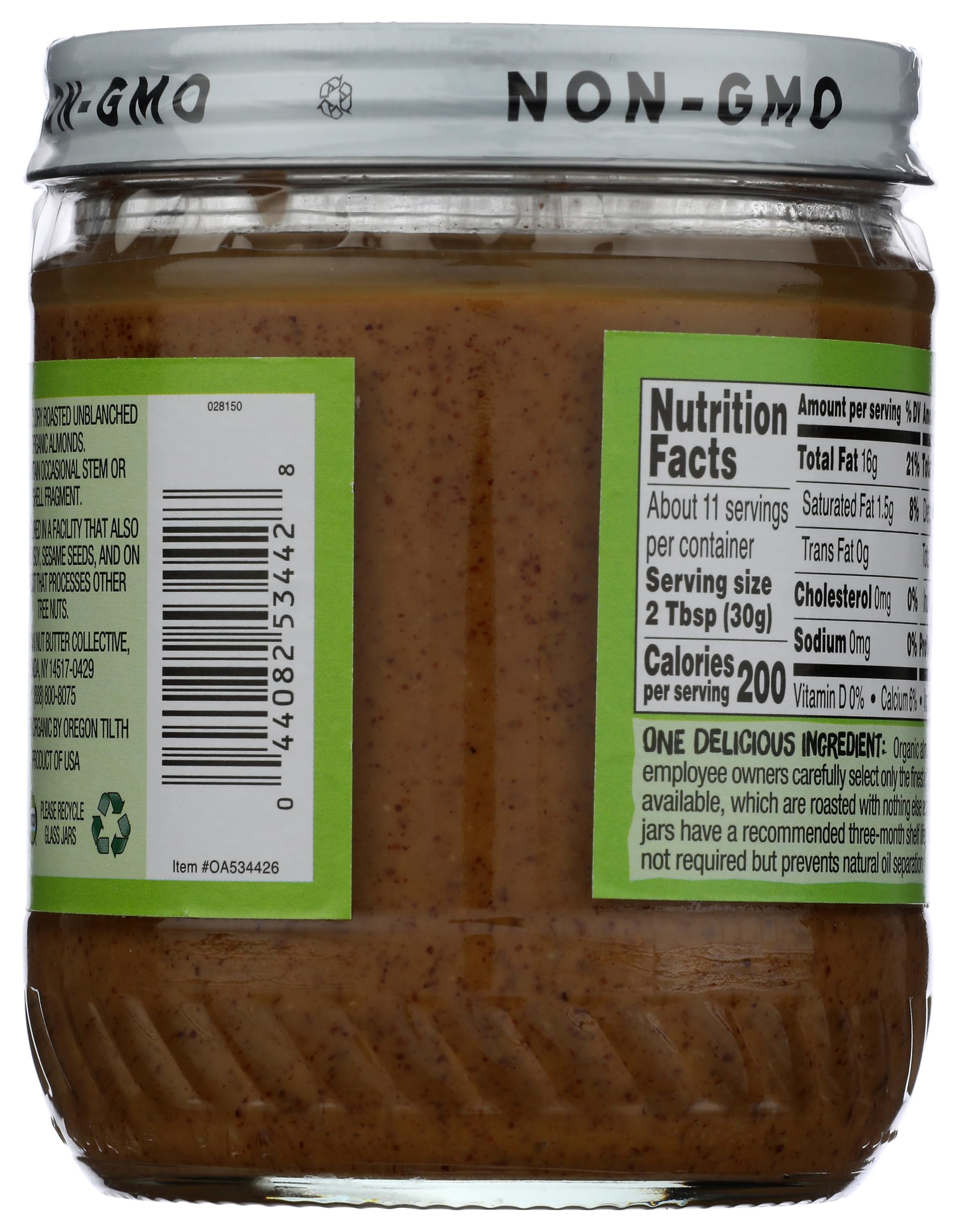 Once Again Organic Smooth Almond Butter, 12 OZ