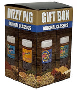 Dizzy Pig Original Classics Seasonings Gift Box | Dizzy Dust All-Purpose BBQ Rub, Cow Lick Texas Style Spicy Beef Rub, Raging River Salmon Rub