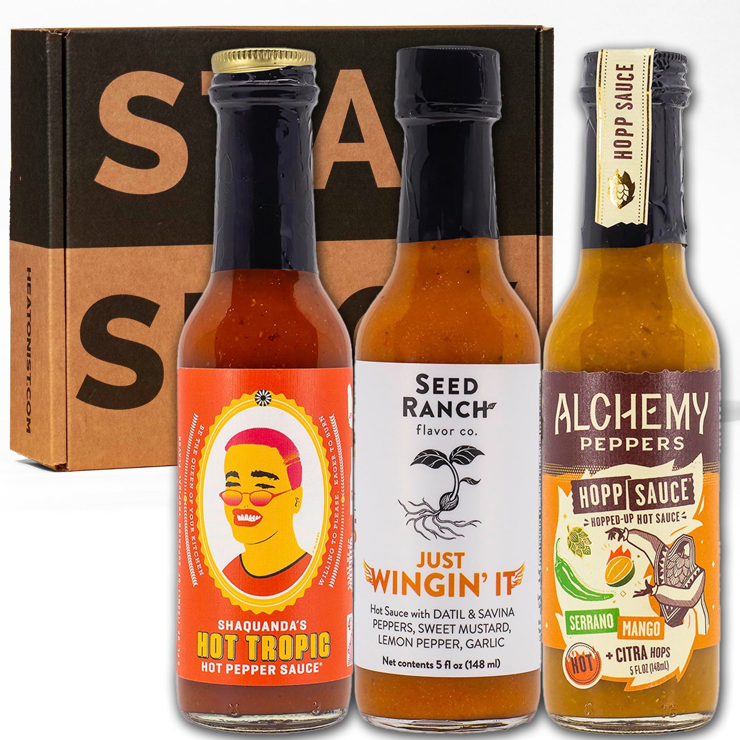 Hot Ones Hot Sauce Challenge Set - Season 27 Warmup - Hot Sauces Gift Set - Variety Pack - Made with Natural Ingredients - Unique Small Batch Sampler