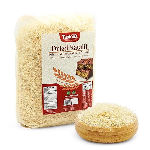 Tastolia Dried Kataifi (Kadayif) 500g (1.1 lb) - Shredded Fillo Dough for Dubai Chocolate, Knafeh, Kunafa - Crispy Kataifi Pastry (Kadaif, Katifi