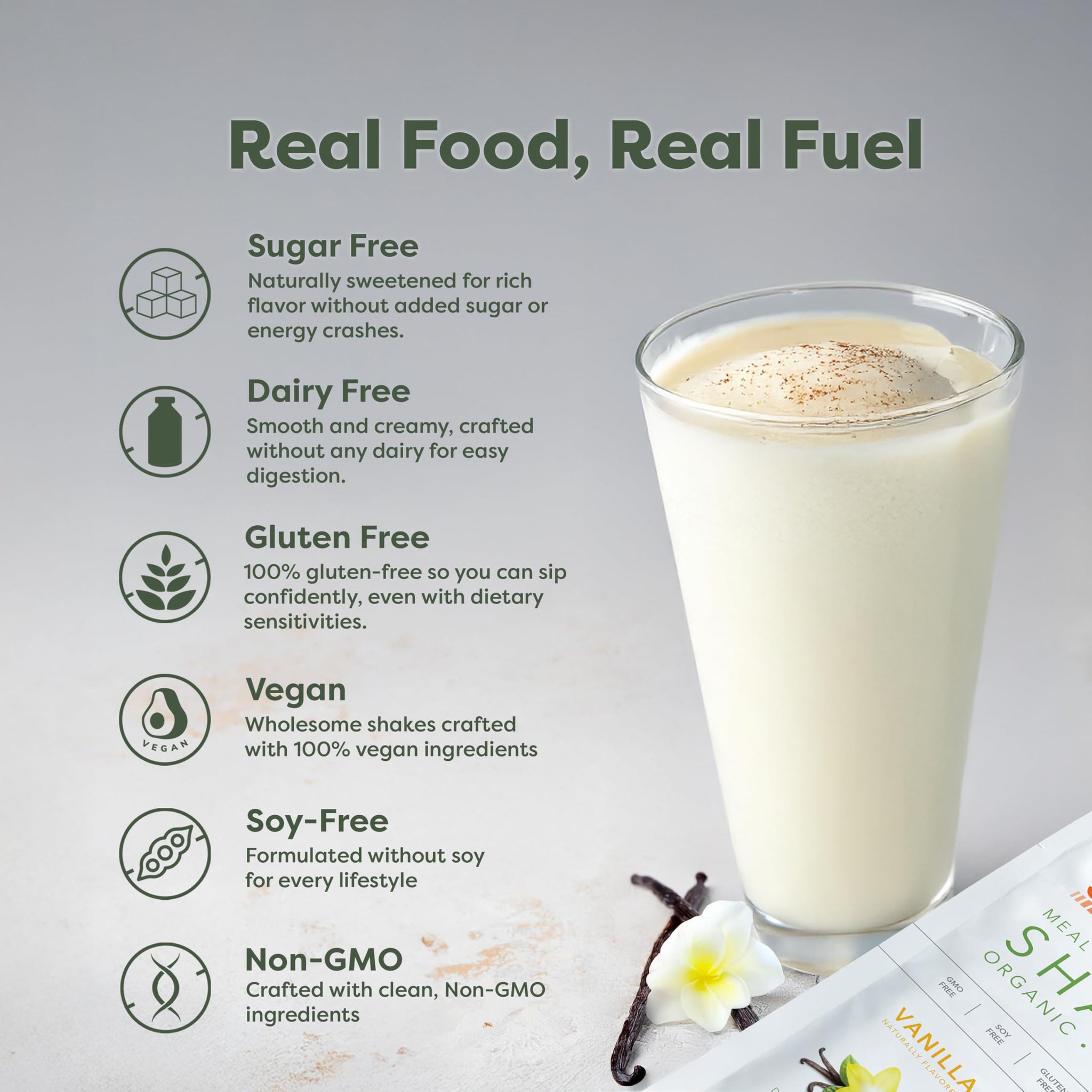 310 Nutrition Organic All-In-One Meal Replacement Shake Powder - Plant-Based Protein Smoothie Blend w/Fiber, Probiotics & Adaptogens - Low Carb