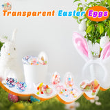 Barblog 30 Pcs 3 Inches Clear Easter Eggs Fillable Plastic Easter Eggs Empty Transparent Eggs Bulk for Easter Hunt Easter Basket Stuffers