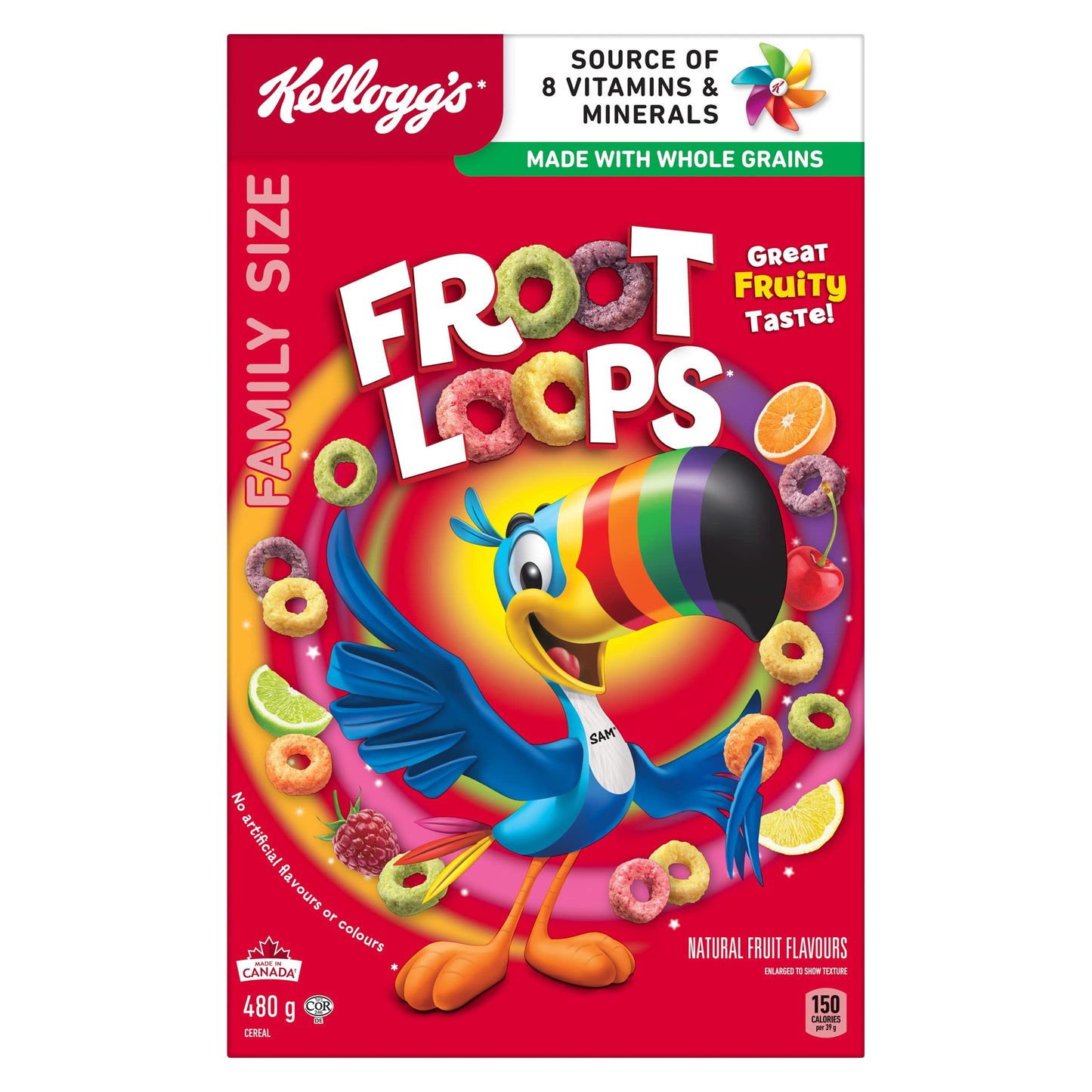 Kellogg's Froot Loops Cereal Family Size 480 g